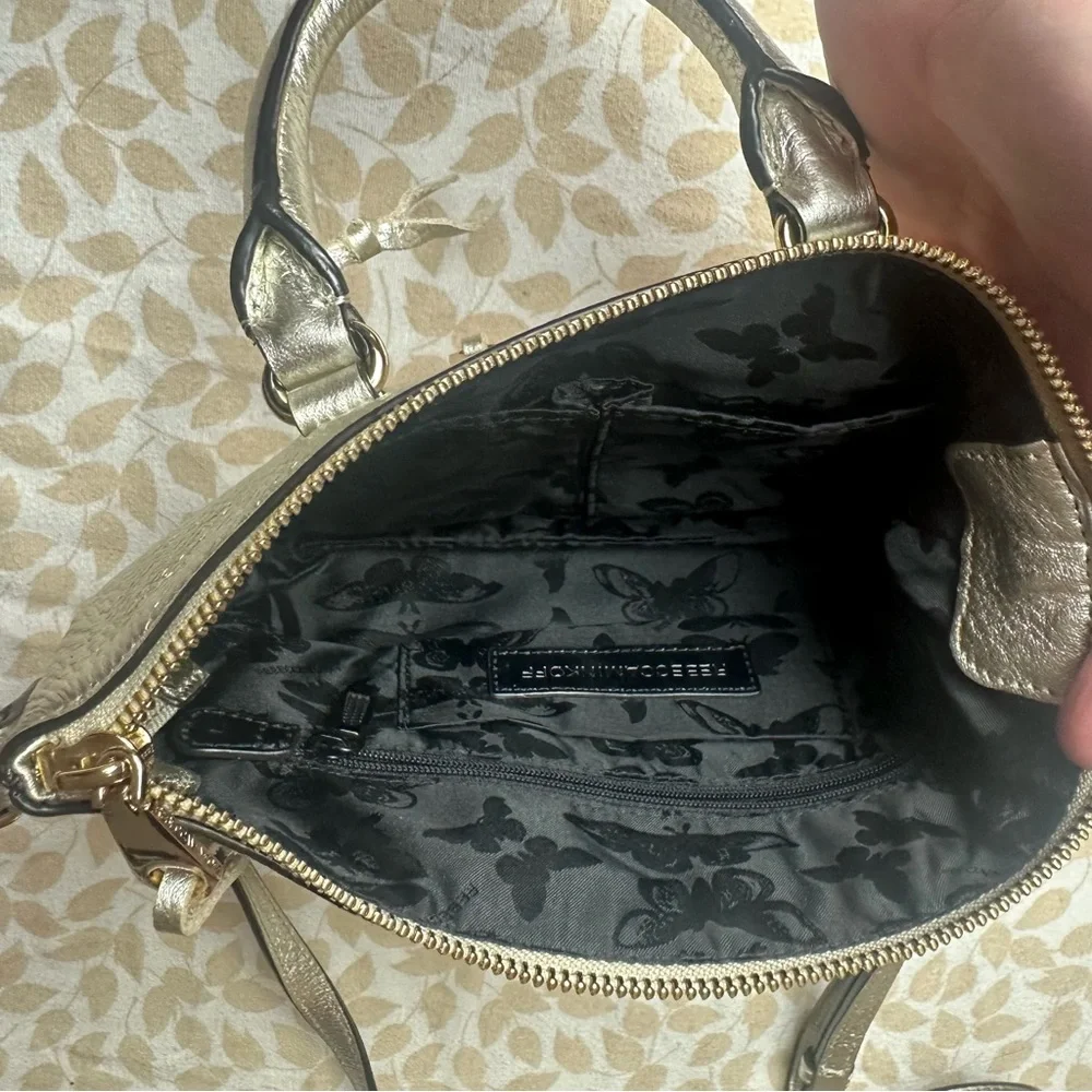 Rebecca Minkoff Metallic‎ Gold 100%Leather Tassel Accent Detail MiniCross Bag - Picture 10 of 13